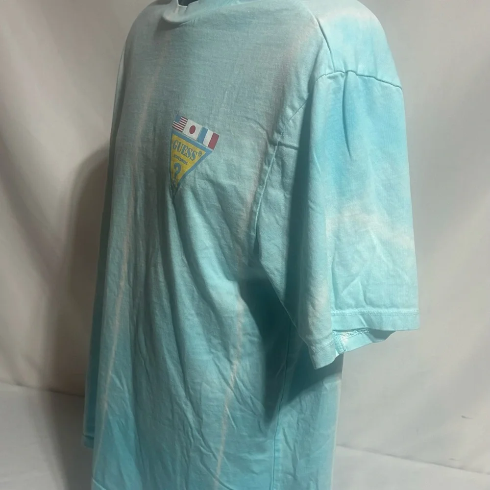 GUESS Originals Blue Tie-Dye Summer Games International Flag T-Shirt Size Small - Picture 5 of 13